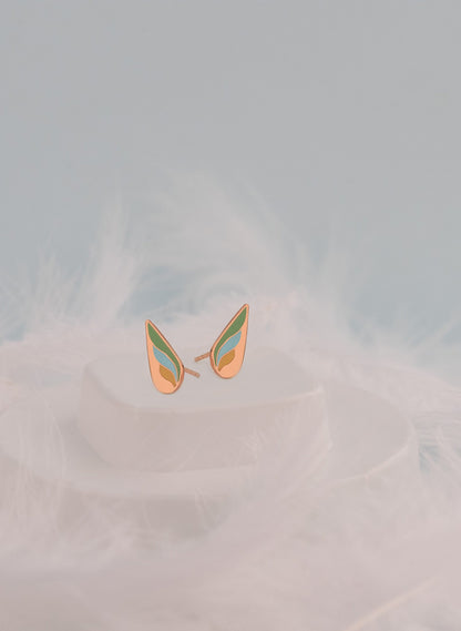 925 Sterling Silver Multi Color Wings Earring