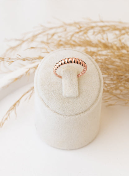 925 Sterling Silver Twisted Bead Ring