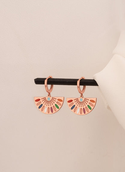 925 Sterling Silver Enamel African Earring