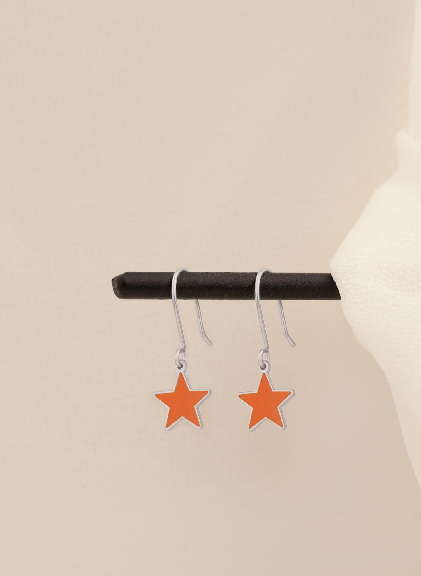 925 Sterling Silver Orange Star Earring