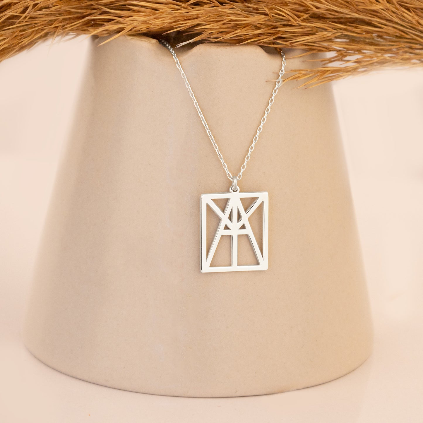 14K Gold Unique Design Name Logo Necklace