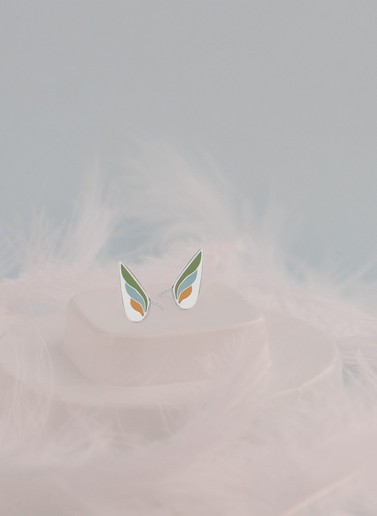925 Sterling Silver Multi Color Wings Earring